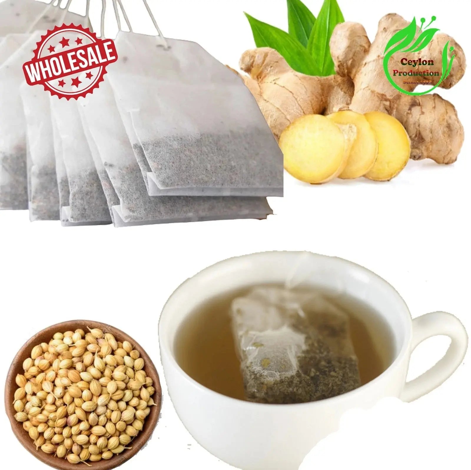 Organic Ginger-Coriander Herbal Tea Bags pure herbal Natural Wellness Drink