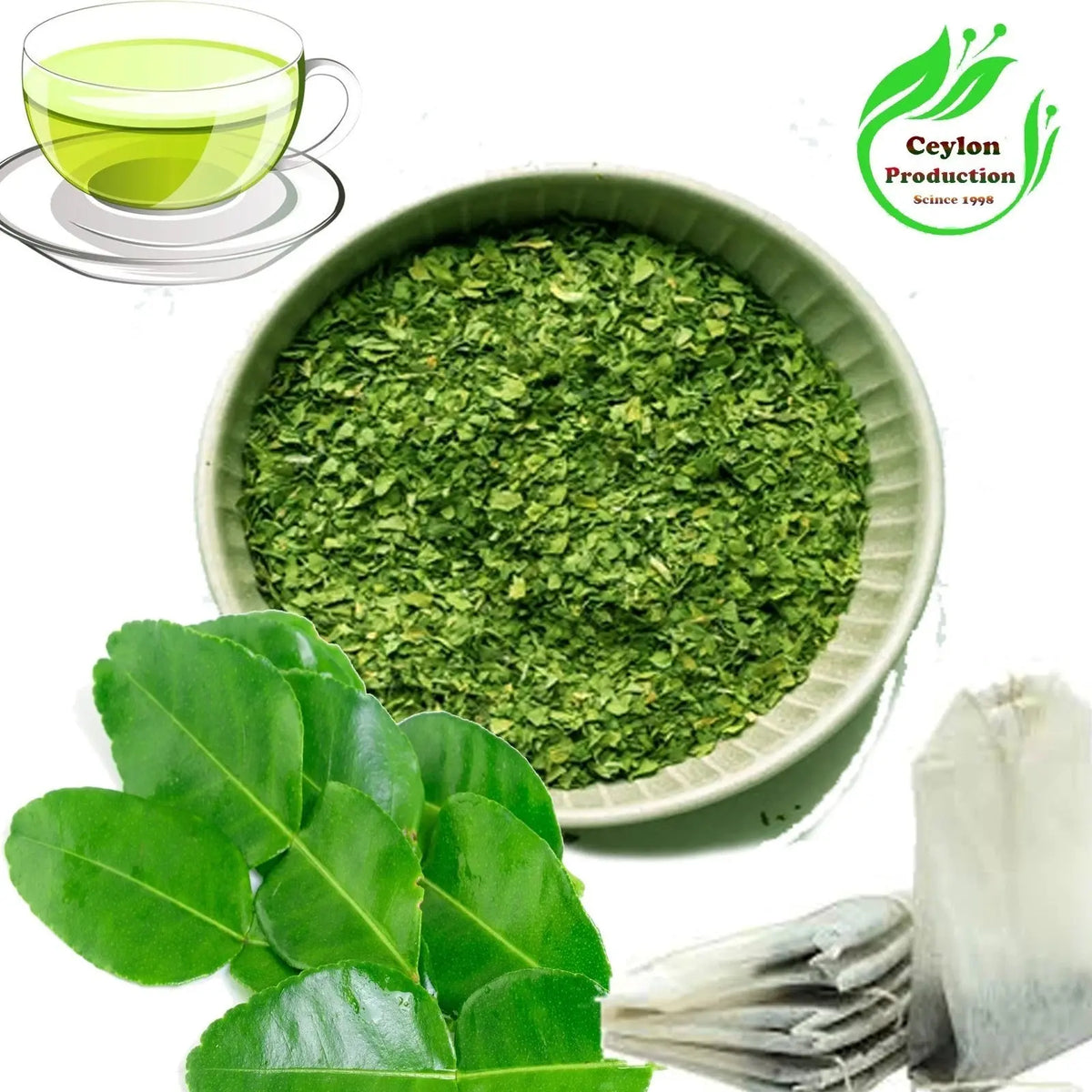 Organic Lime Leaves Tea Bags Kaffir Lime Herbal Tea Natural Infusion  Ceylon products New