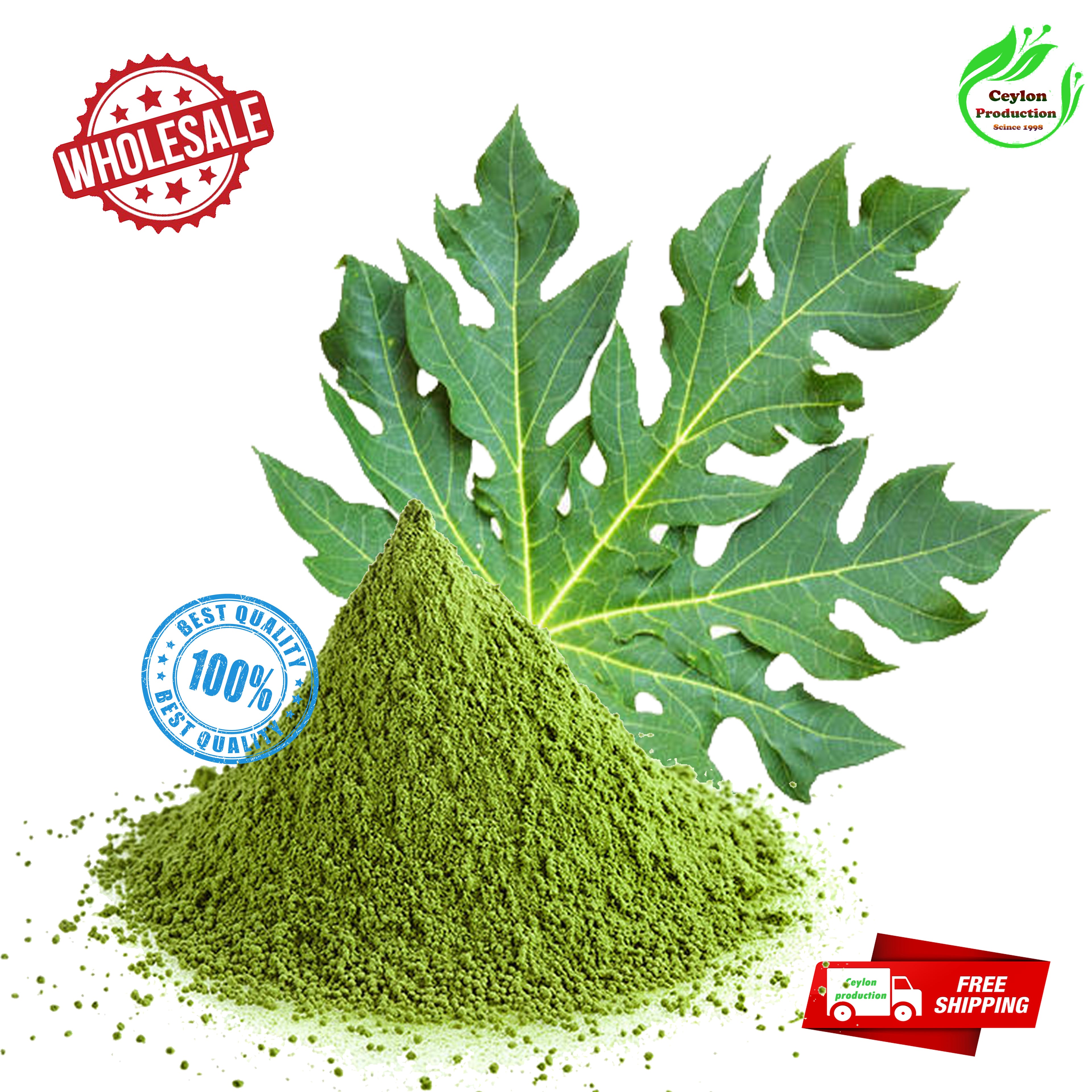 Ceylon Dried Papaya Leave ground Powder Organic(Carica papaya)100% non GMO/MSG